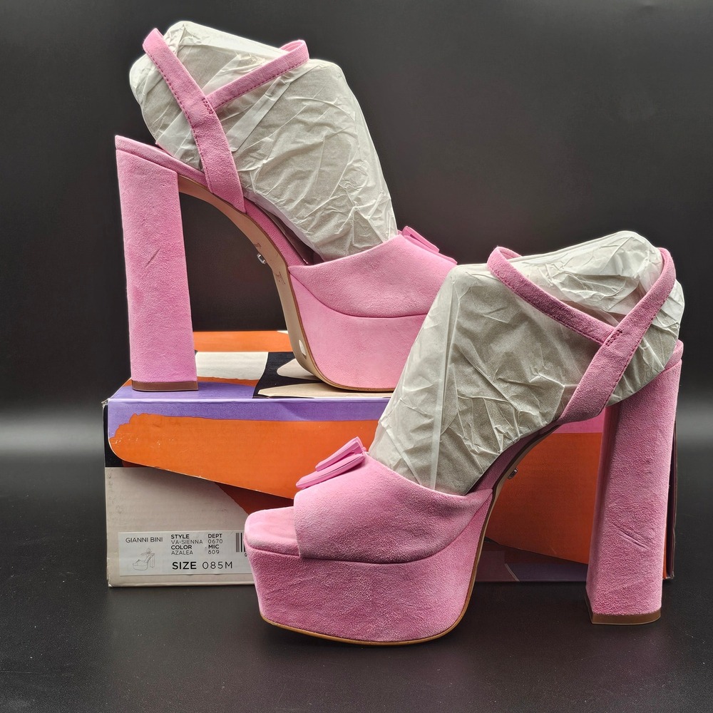 Gianni Bini x Venita Aspen VA-Sienna Pink Suede Platform Sandals Azalea 8.5M